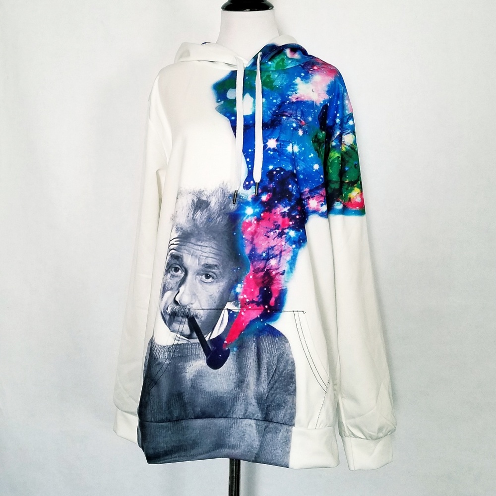 Albert Einstein Pullover Hoodie Size L/XL